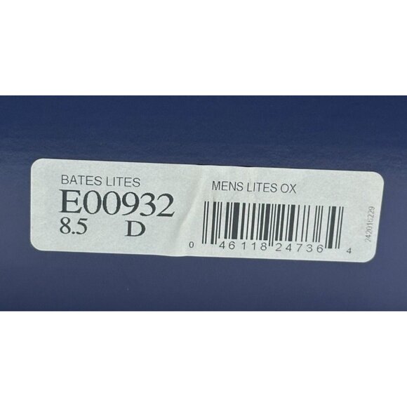 Bates Lites Black Leather Oxford Men 8.5D Black Military E00932 Dress NIB - Picture 15 of 16